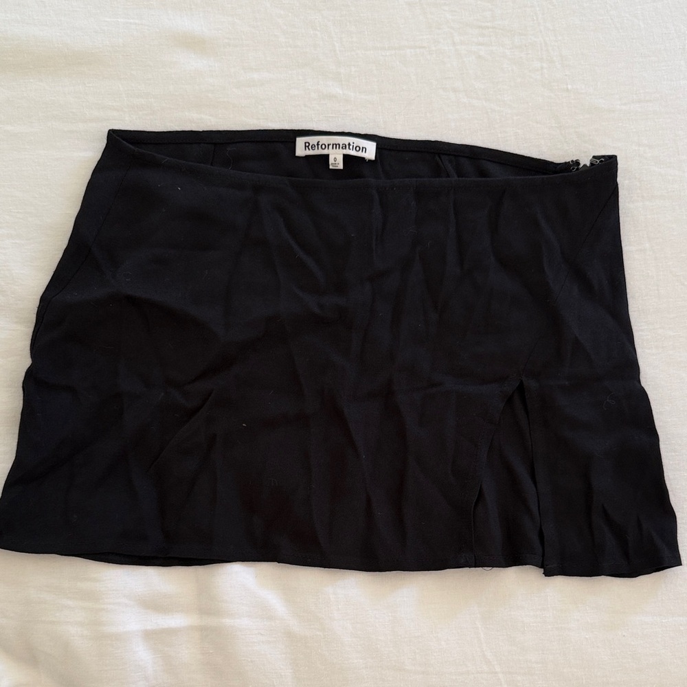 Reformation Kiara Black Mini Skirt